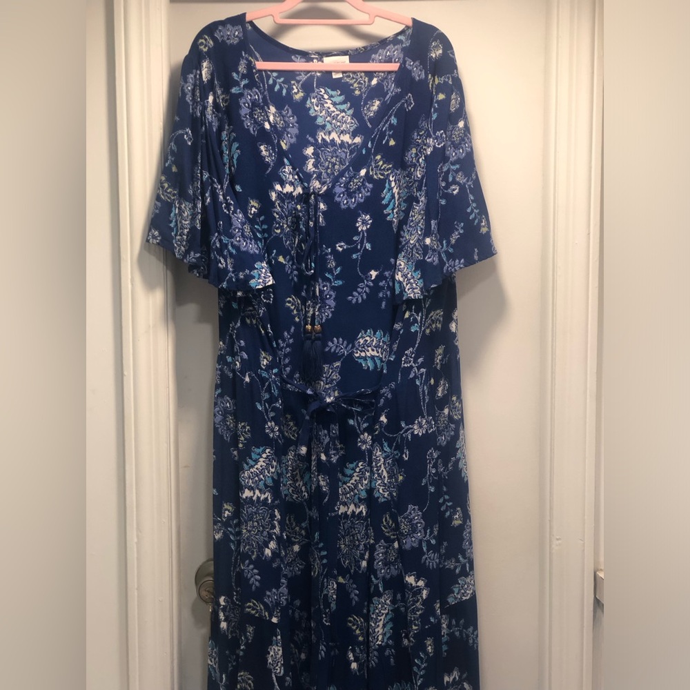 Avenue Blue Floral Maxi Dress